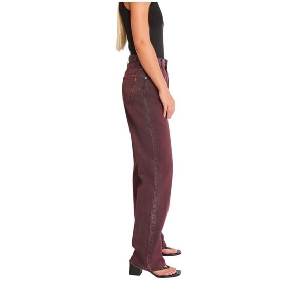Women's Burgundy Jeans - Picture 4 of 15